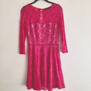Hot Pink French Connection Lace Dress